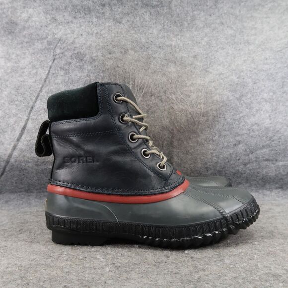 Sorel Boots Men 6 Snow Winter Cheyanne II Leather Rubber Lace Up Waterproof Grey main image 6